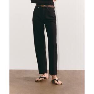 Everlane Way-High Jeans Coal Gray Size 24 NWT Straight Leg